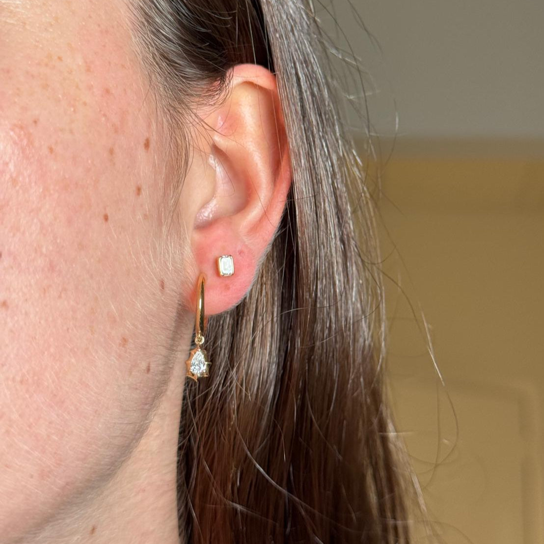 0.36ct Diamond 14K Gold Dangle Drop Earrings