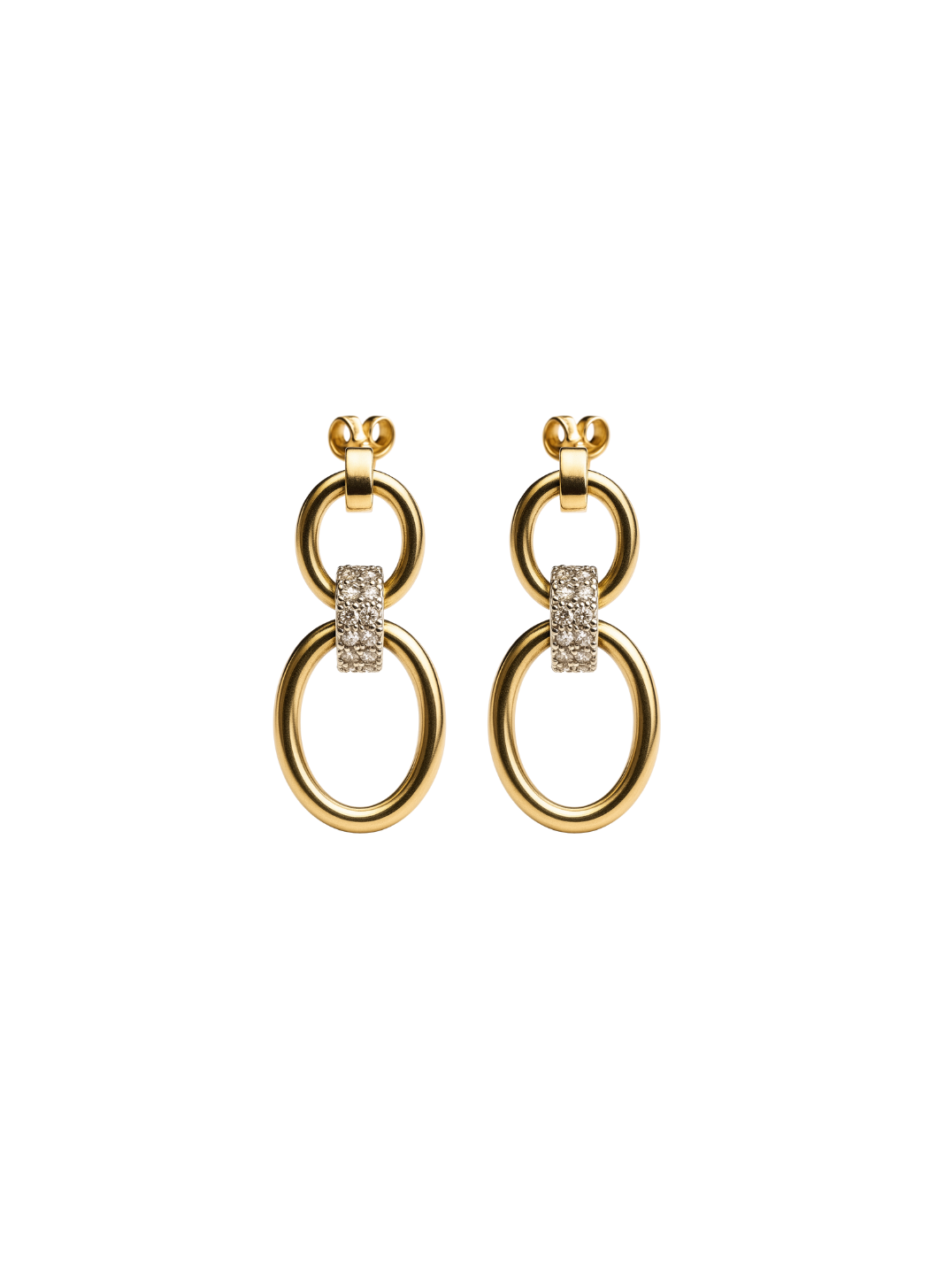 1.68ct Diamond 14K Gold Statement Drop Earrings