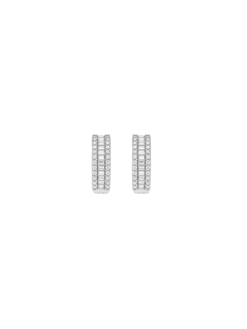 1.50ct Diamond 14K Gold Baguette Hoop Earrings
